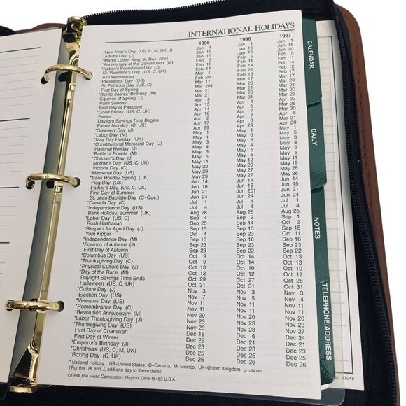 CAMBRIDGE Planner Organizer Zip Around Binder 8x10.25" Vintage w/ some Inserts - Picture 6 of 10